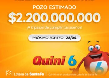 ¡ESTE DOMINGO SE VIENE UN POZO DE $2.200 MILLONES ESTIMADOS EN EL QUINI 6!