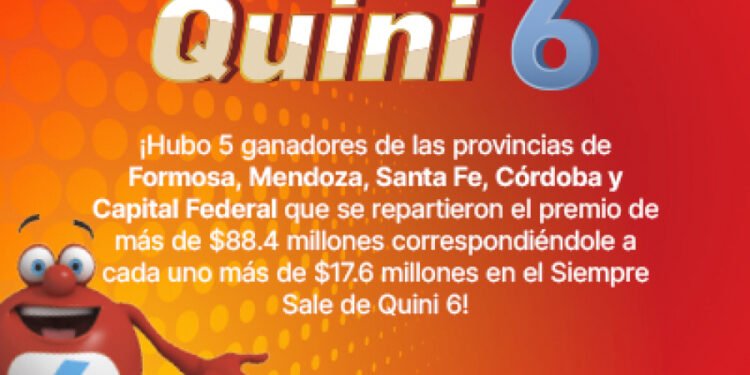 ¡FUERON 5 LOS GANADORES DEL SIEMPRE SALE DE QUINI 6 EN TODO EL PAÍS!