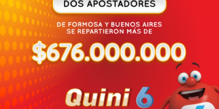 ¡DOS APOSTADORES SE REPARTIERON MÁS DE $676 MILLONES EN EL QUINI 6!