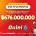 ¡DOS APOSTADORES SE REPARTIERON MÁS DE $676 MILLONES EN EL QUINI 6!