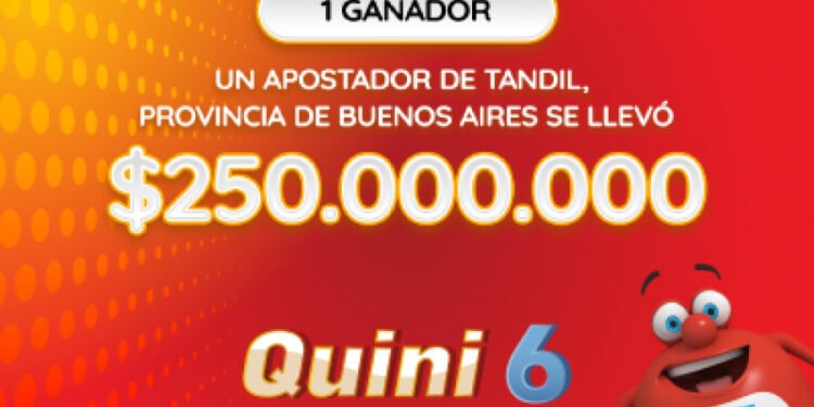 ¡UN APOSTADOR SE LLEVÓ $250 MILLONES EN EL QUINI 6!