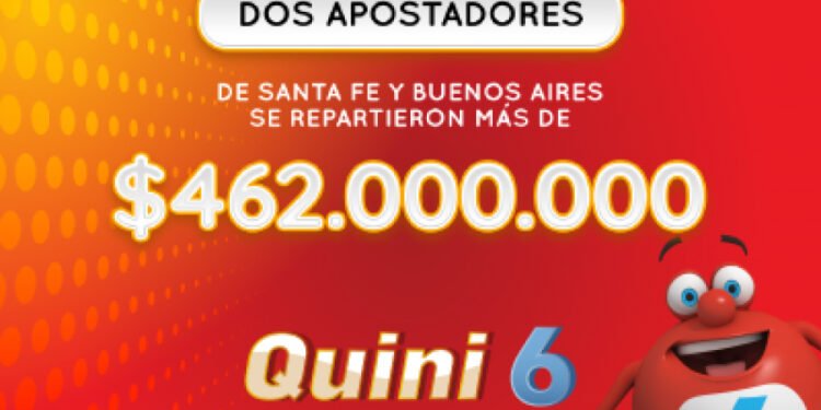 DOS APOSTADORES SE LLEVARON MÁS DE $462 MILLONES EN EL QUINI 6