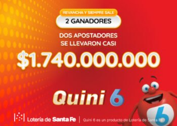 DOS APOSTADORES SE LLEVARON MÁS DE $1.740 MILLONES EN EL QUINI 6