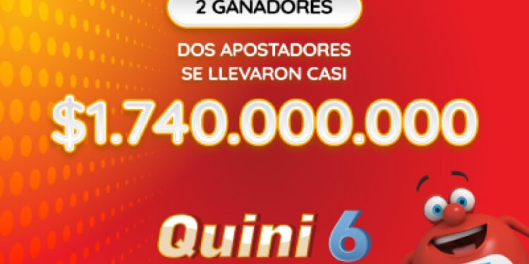 DOS APOSTADORES SE LLEVARON MÁS DE $1.740 MILLONES EN EL QUINI 6