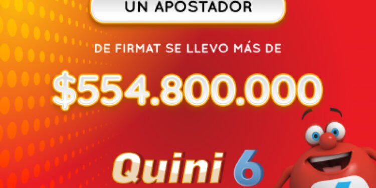 Un apostador se llevó más $554 millones en el Quini 6