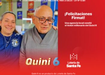 ¡Firmat Celebra! Una agencia local vendió el ticket millonario del Quini 6