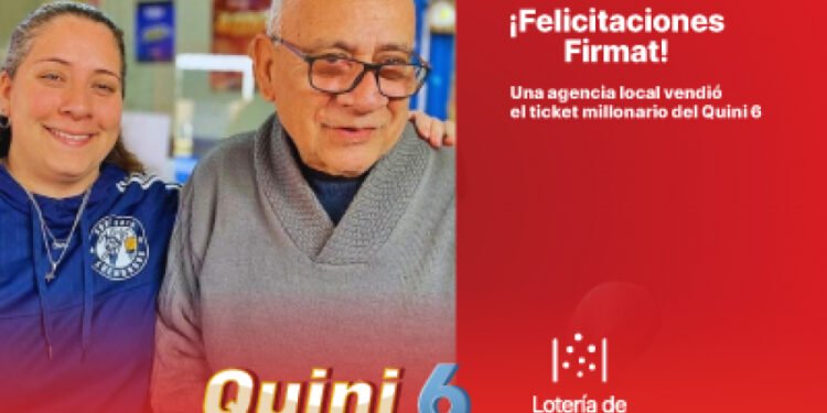 ¡Firmat Celebra! Una agencia local vendió el ticket millonario del Quini 6