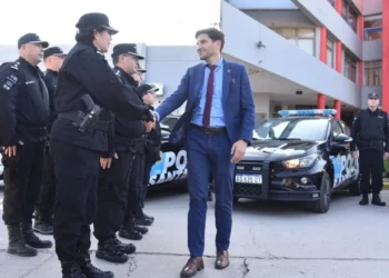 Acto presidido por Pullaro Patrulleros y motos para el departamento San Martín