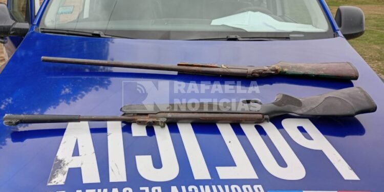 Detención en zona rural de Susana: secuestran armas de fuego tras amenaza calificada