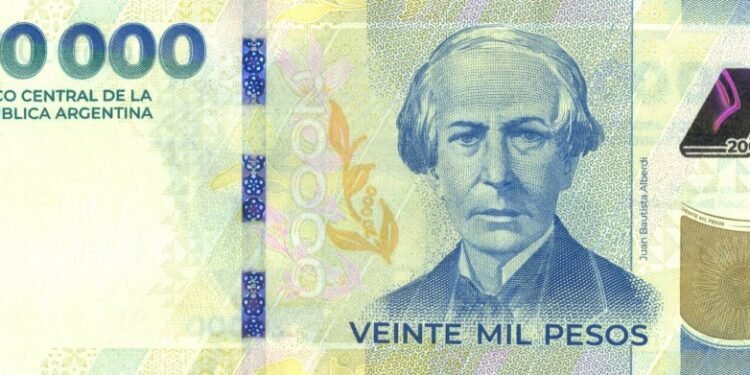 Comienza a circular el nuevo billete de 20.000 pesos