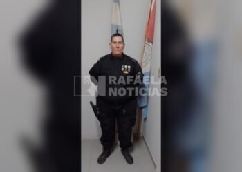 Un policía salvó la vida de un bebé en Lehmann