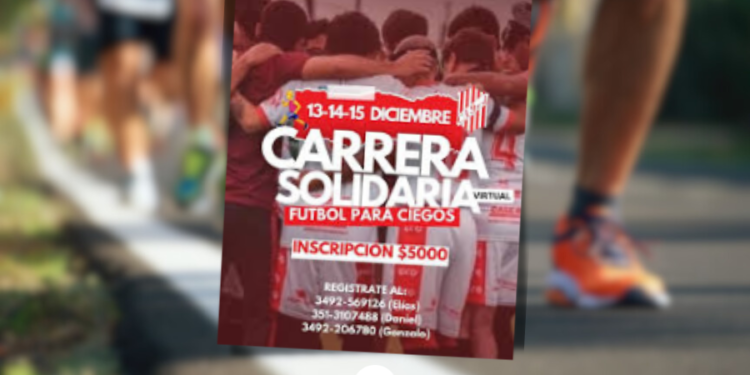 Carrera solidaria virtual: ¡Corré, apoyá y sumate al equipo de fútbol para ciegos de Rafaela!