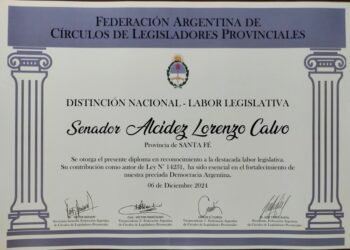 Reconocimiento nacional por el trabajo legislativo del senador Alcides Calvo