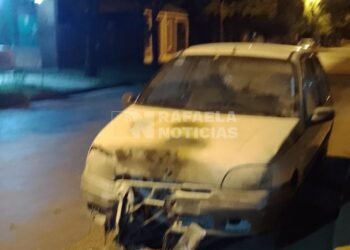 Rápida acción de un vecino para controlar un incendio en un auto