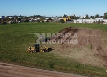 Histórico: comenzaron las obras para el Estadio cubierto de barrio Malvinas