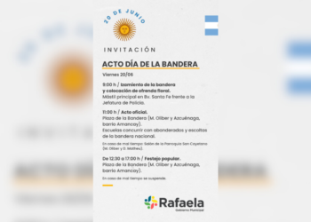 Acto oficial y festejo popular por el Día de la Bandera