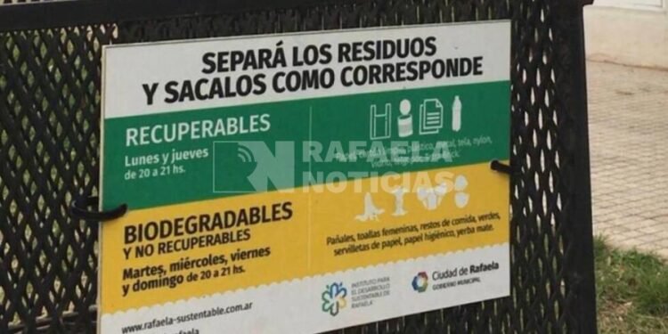 La Municipalidad recuerda la correcta separación y disposición de los residuos domiciliarios