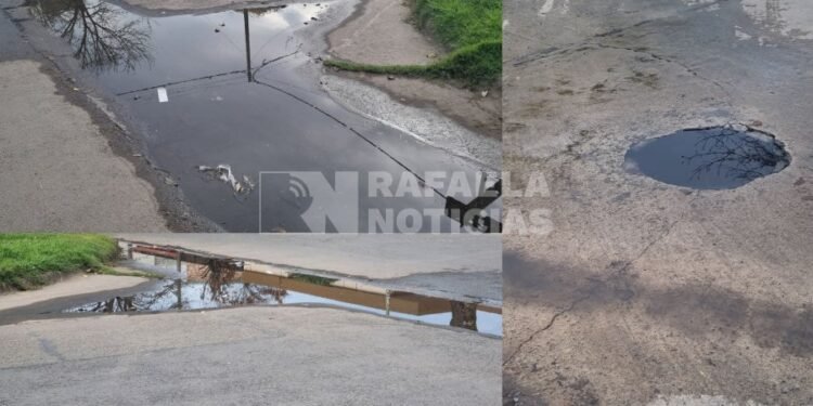 Pérdida de agua en barrio Los Nogales