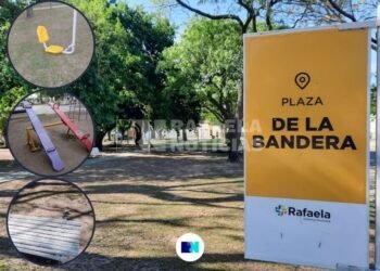 Vandalismo en la Plaza de la Bandera y pedido por cámaras de seguridad en el sector