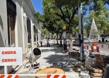 Bv. Santa Fe: avanzan las obras de veredas con renovación cloacal y diseño unificado
