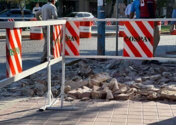 Se retoman las obras de veredas en el sector del Museo Municipal