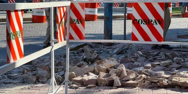 Se retoman las obras de veredas en el sector del Museo Municipal