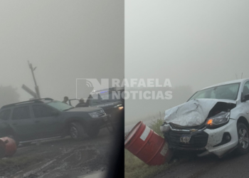 Fuerte choque en la Ruta 34: Colisionaron dos vehículos en el acceso a Sunchales