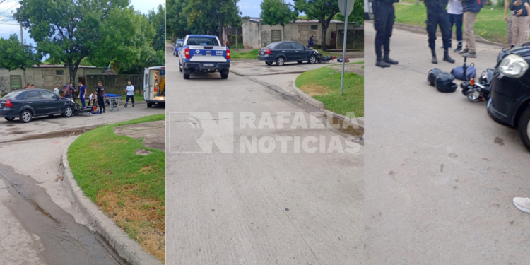 Impactante accidente en el oeste: un motociclista terminó debajo de un auto