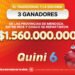 Tres apostadores se llevaron en total $1.560 millones en el Quini 6
