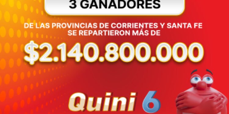 ¡Tres apostador se repartieron más de $2.140.800.000 en el Quini 6!