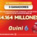 ¡Tres apostadores se repartieron más de $4.164 millones en el Quini 6!