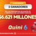 ¡Dos apostadores se repartieron más de $6.621 millones en el Quini 6!
