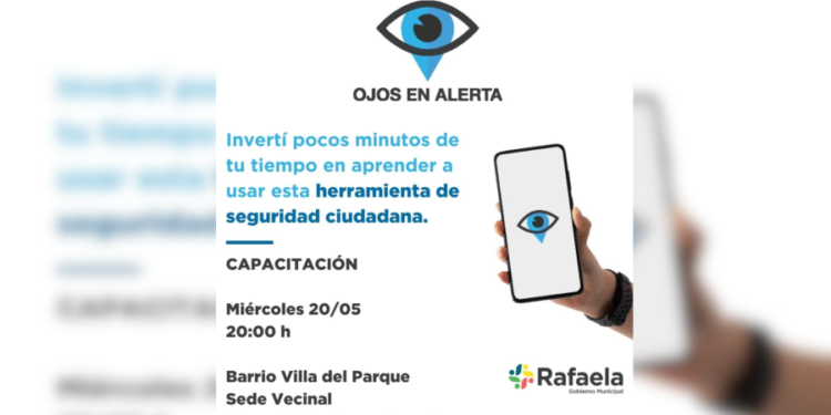 Se realizará una capacitación sobre Ojos en Alerta en el barrio Villa Podio