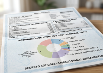 Reforma laboral: se oficializó el nuevo recibo de sueldo con «gráfico de torta» obligatorio