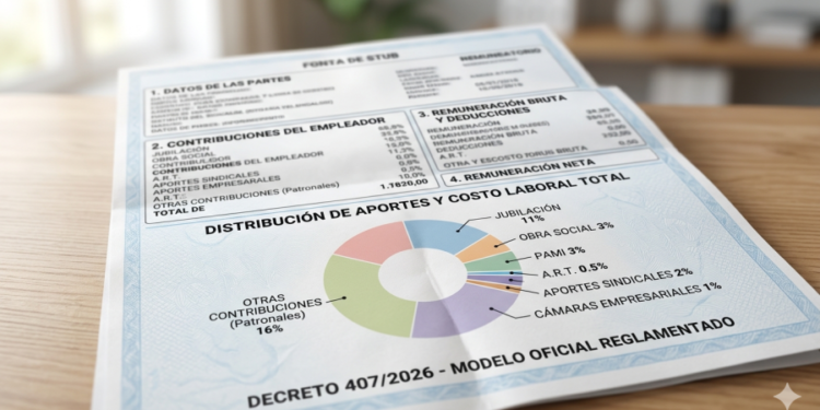 Reforma laboral: se oficializó el nuevo recibo de sueldo con «gráfico de torta» obligatorio