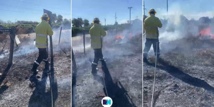 Bomberos sofocaron un incendio de pastizales en el oeste de Rafaela