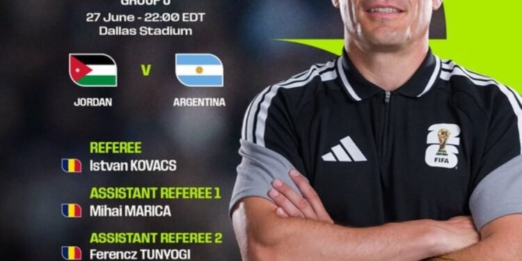 Mundial 2026: FIFA confirmó al árbitro para Argentina vs. Jordania
