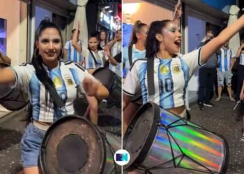 Dos hermanas de Rafaela se volvieron virales en España con un show de bombos