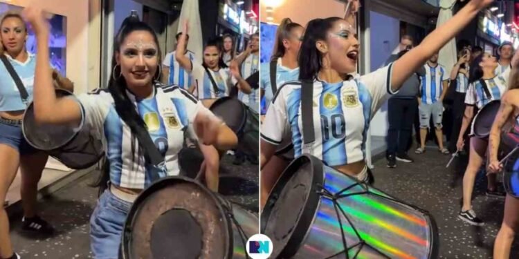 Dos hermanas de Rafaela se volvieron virales en España con un show de bombos