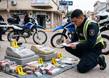 Rompió la vidriera de un local céntrico, se llevó las cajas registradoras y cayó a los pocos minutos
