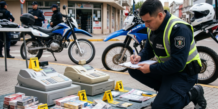 Rompió la vidriera de un local céntrico, se llevó las cajas registradoras y cayó a los pocos minutos