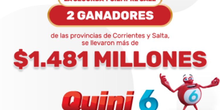 Quini 6 sigue haciendo millonarios. Dos apostadores se llevaron más de $1.481 millones.