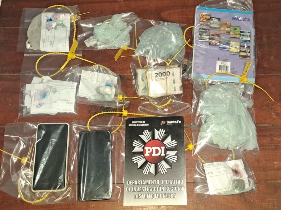 Elementos secuestrados en el allanamiento.