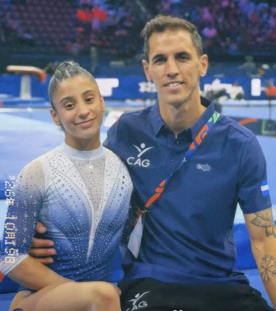 Emilia junto a su entrenador Víctor Ingaramo